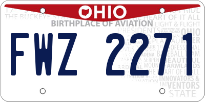 OH license plate FWZ2271