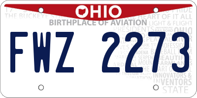 OH license plate FWZ2273