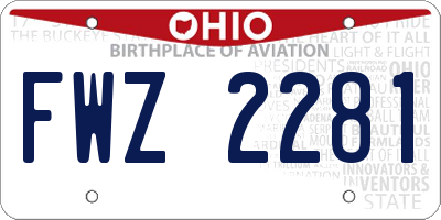 OH license plate FWZ2281
