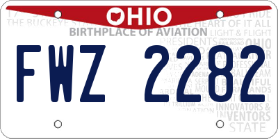 OH license plate FWZ2282
