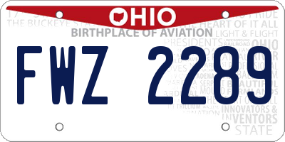OH license plate FWZ2289