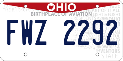 OH license plate FWZ2292