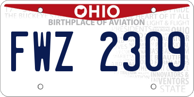 OH license plate FWZ2309