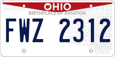 OH license plate FWZ2312