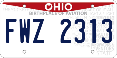 OH license plate FWZ2313