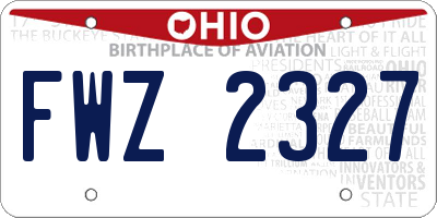 OH license plate FWZ2327