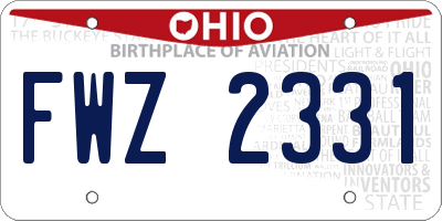 OH license plate FWZ2331