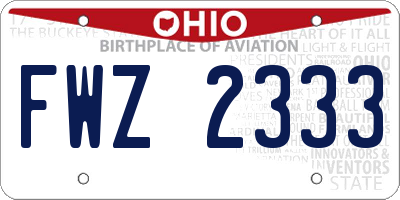 OH license plate FWZ2333