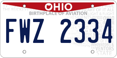 OH license plate FWZ2334