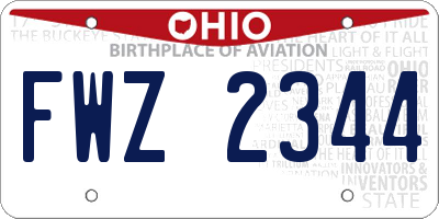 OH license plate FWZ2344