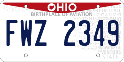 OH license plate FWZ2349