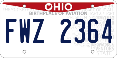 OH license plate FWZ2364