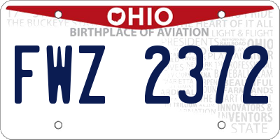 OH license plate FWZ2372