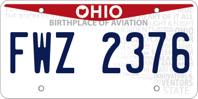 OH license plate FWZ2376