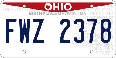 OH license plate FWZ2378