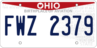 OH license plate FWZ2379