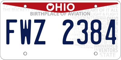 OH license plate FWZ2384