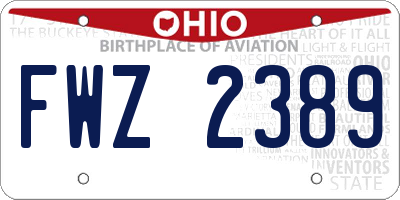 OH license plate FWZ2389