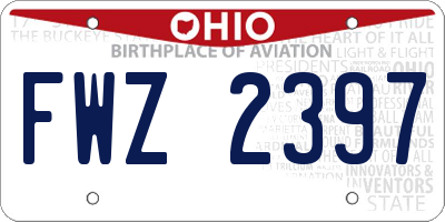 OH license plate FWZ2397