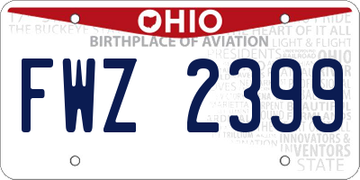OH license plate FWZ2399