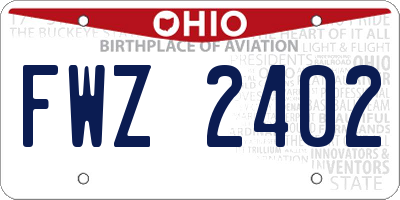 OH license plate FWZ2402