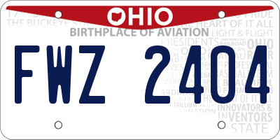OH license plate FWZ2404