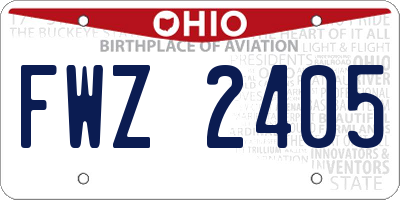 OH license plate FWZ2405