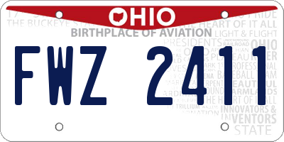 OH license plate FWZ2411