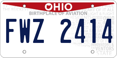 OH license plate FWZ2414