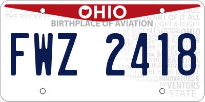 OH license plate FWZ2418
