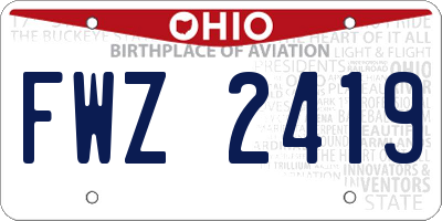 OH license plate FWZ2419