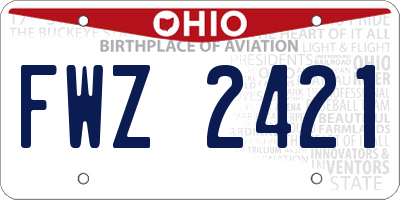 OH license plate FWZ2421