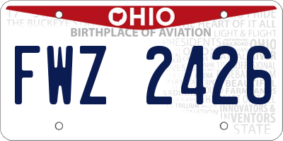 OH license plate FWZ2426