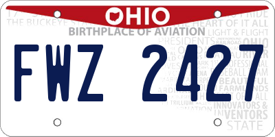 OH license plate FWZ2427