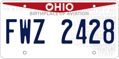 OH license plate FWZ2428