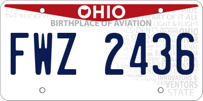 OH license plate FWZ2436