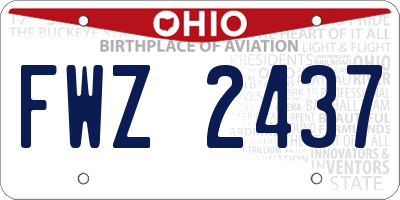 OH license plate FWZ2437