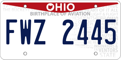 OH license plate FWZ2445