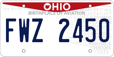 OH license plate FWZ2450
