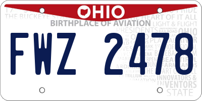 OH license plate FWZ2478
