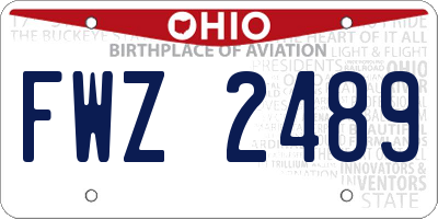 OH license plate FWZ2489