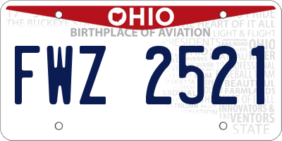 OH license plate FWZ2521