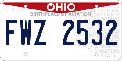 OH license plate FWZ2532