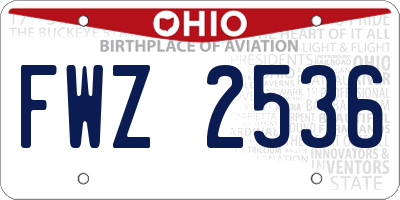OH license plate FWZ2536