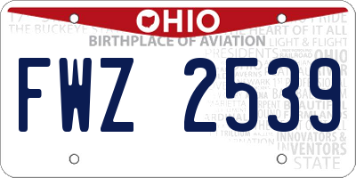 OH license plate FWZ2539