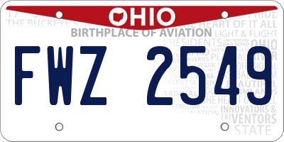 OH license plate FWZ2549