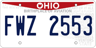 OH license plate FWZ2553