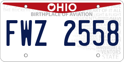 OH license plate FWZ2558