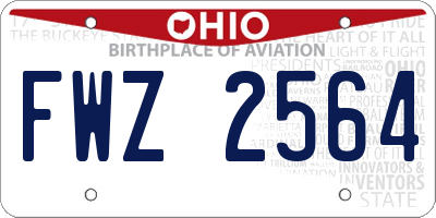 OH license plate FWZ2564