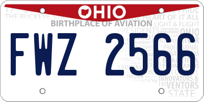 OH license plate FWZ2566